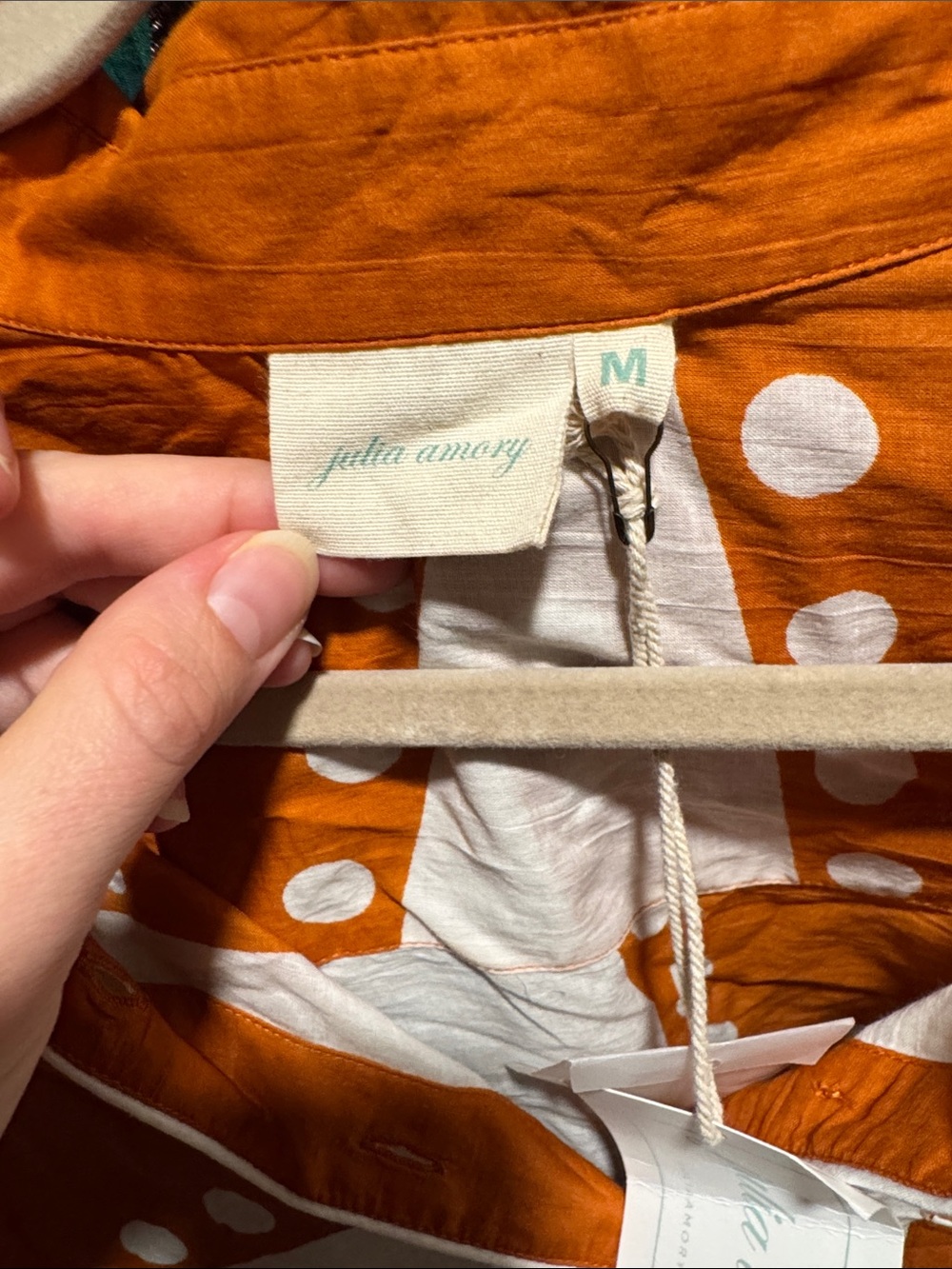Julia Amory Orange Star-Print Lightweight Husband’s shirt - Picture 3 of 4